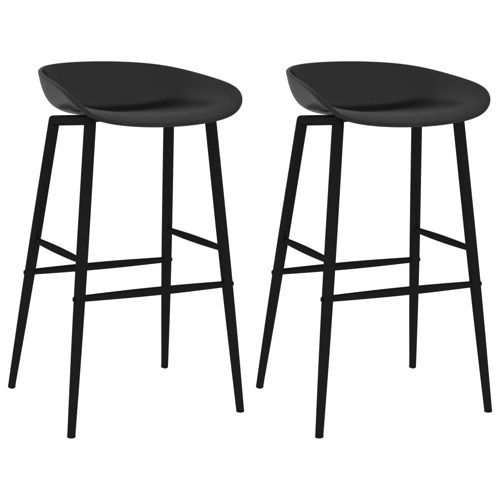 Chaises de bar lot de 2 noir