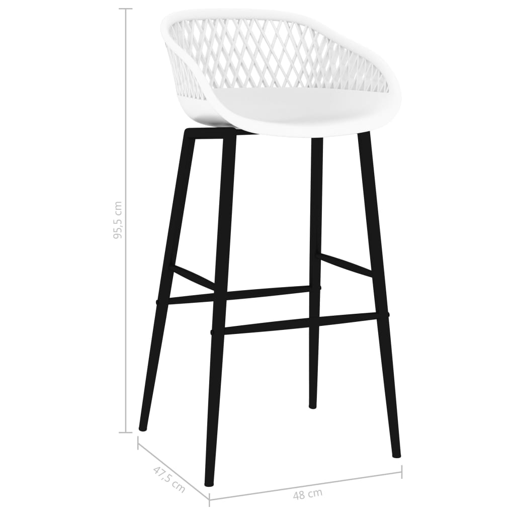 Chaises de bar lot de 4 blanc