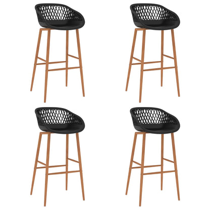 Chaises de bar lot de 4 noir