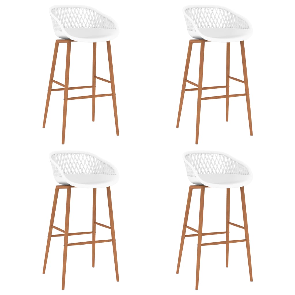 Tabourets de bar lot de 4 blanc