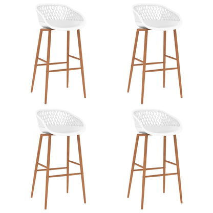 Tabourets de bar lot de 4 blanc