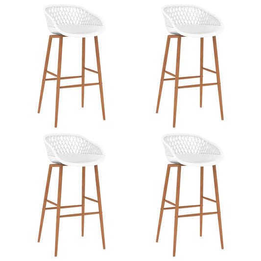 Tabourets de bar lot de 4 blanc