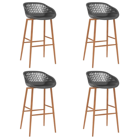 Chaises de bar lot de 4 gris