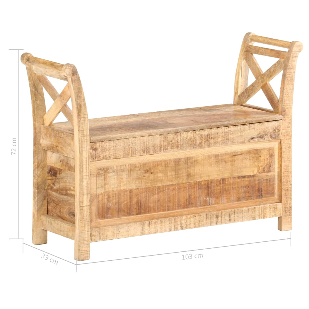 Banc d'entrée 103x33x72 cm Bois de manguier solide