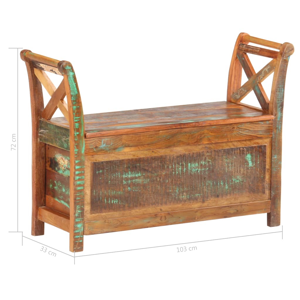 Banc d'entrée 103x33x72 cm Bois de récupération solide