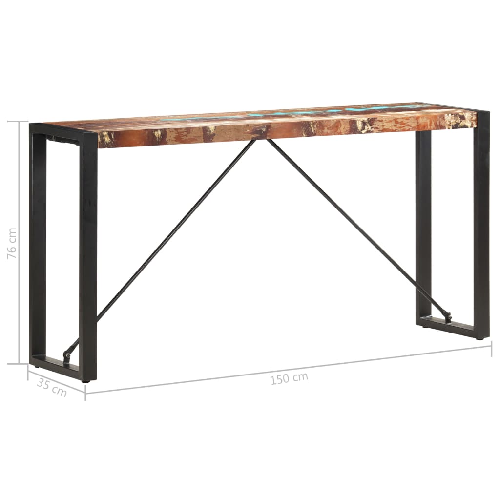 Table console 150x35x76 cm Bois de récupération massif