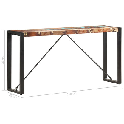 Table console 150x35x76 cm Bois de récupération massif