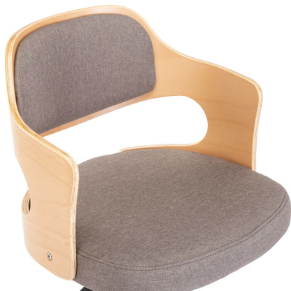 Chaise pivotante à manger Taupe Bois courbé et tissu