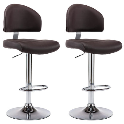 Tabourets de bar lot de 2 marron similicuir