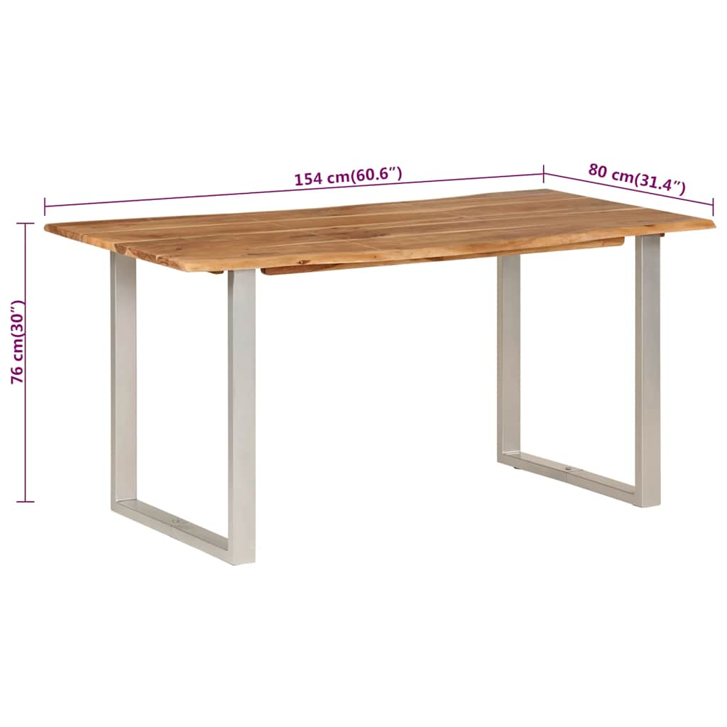 Table de salle à manger 154x80x76 cm Bois d'acacia solide