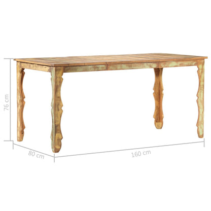 Table de salle à manger 160x80x76cm Bois de récupération massif