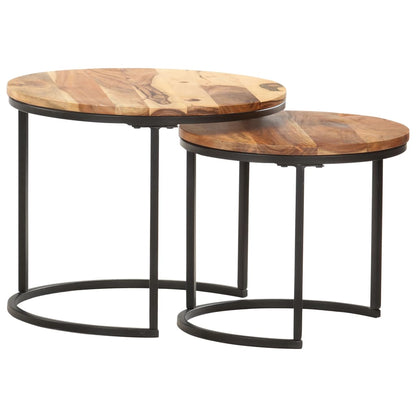 Tables gigognes 2 pcs Bois d'acacia massif