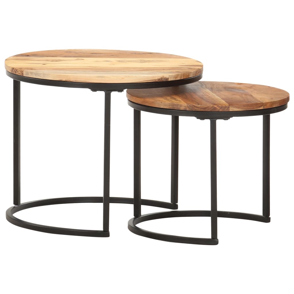 Tables gigognes 2 pcs Bois d'acacia massif