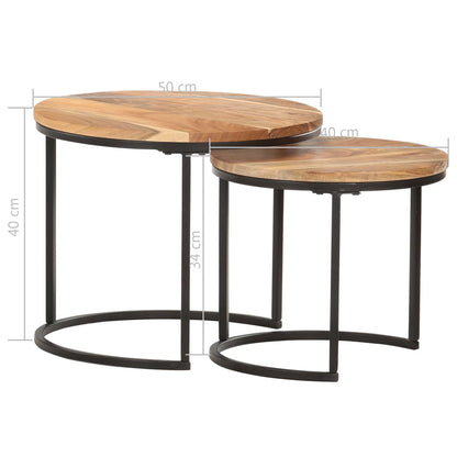 Tables gigognes 2 pcs Bois d'acacia massif