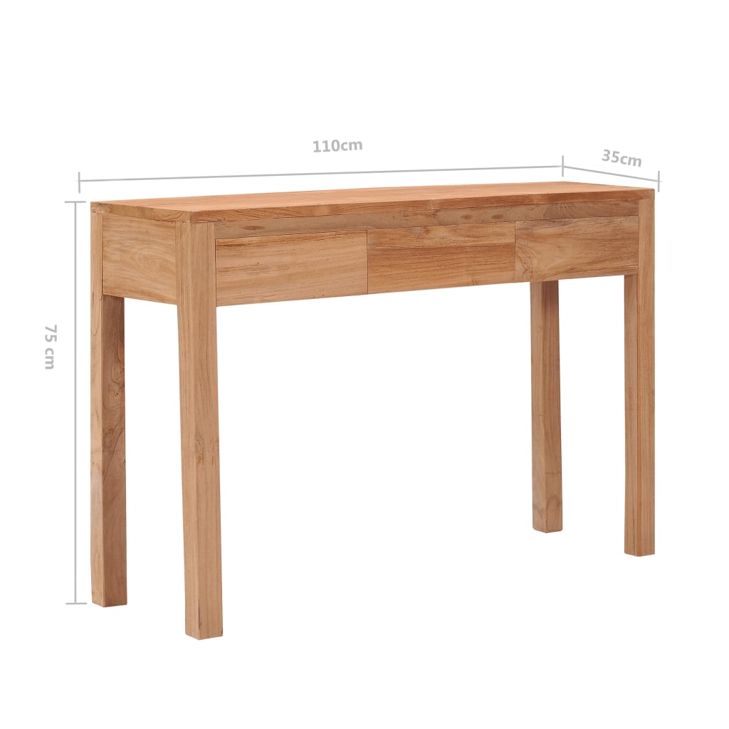 Table console 110x35x75 cm bois de teck solide