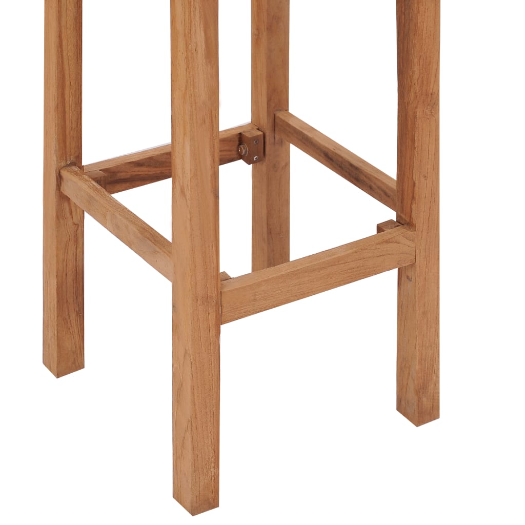 Tabourets de bar lot de 2 bois de teck massif