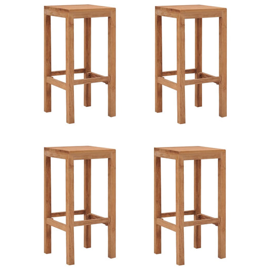 Tabourets de bar lot de 4 bois de teck massif