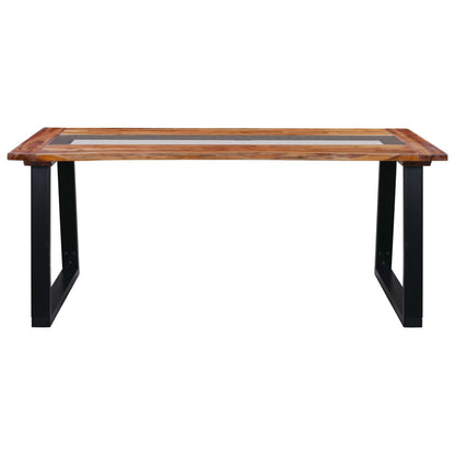 Table à manger 180x90x75 cm Bois d'acacia massif et verre