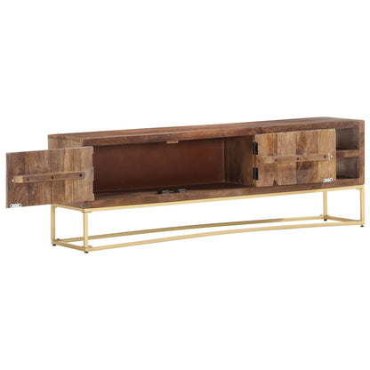 Meuble TV 138x30x46 cm Bois massif de manguier