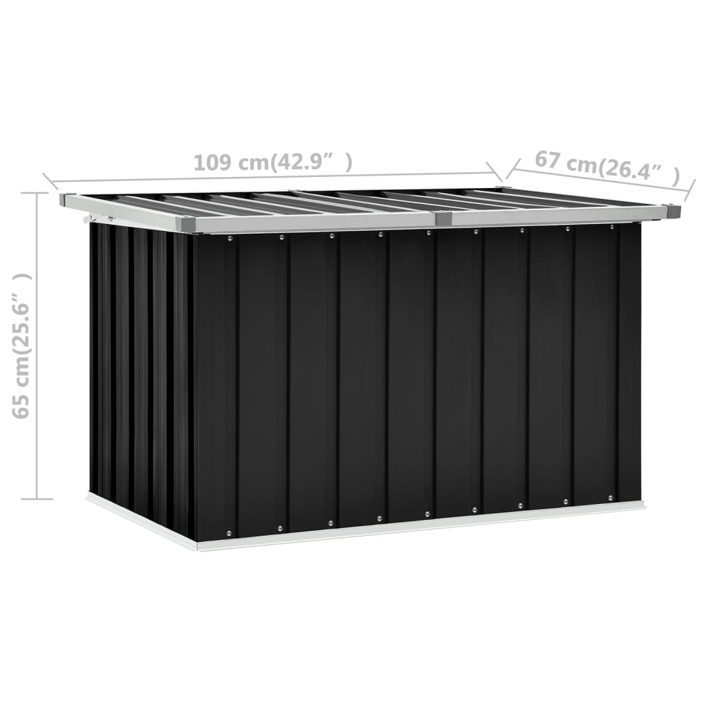 Boîte de rangement de jardin Anthracite 109x67x65 cm