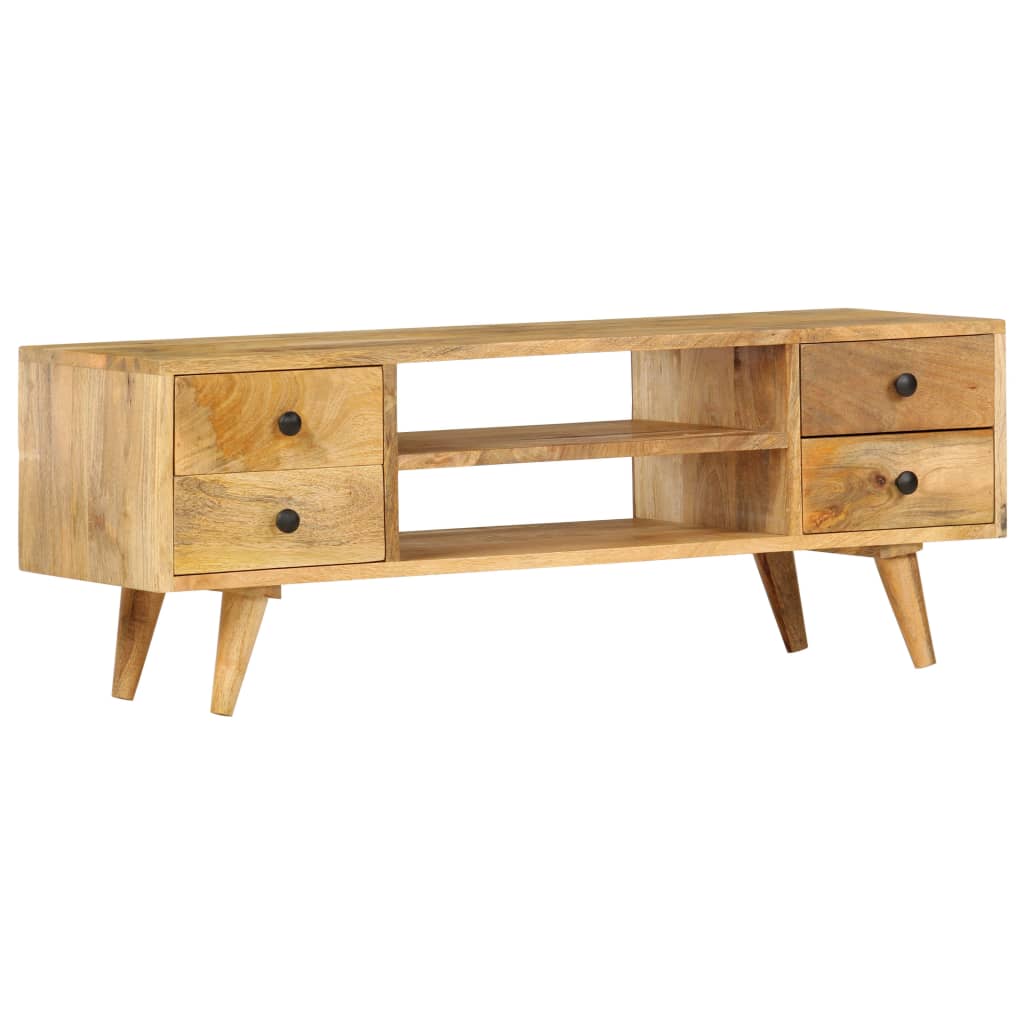 Meuble TV 110x35x40 cm Bois massif de manguier