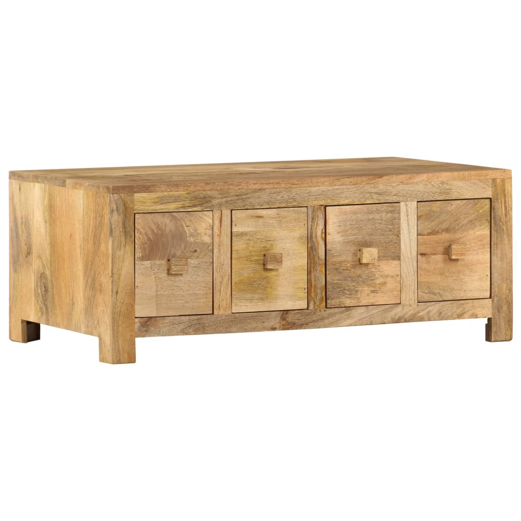 Table basse avec 4 tiroirs 90x50x35 cm Bois solide de manguier