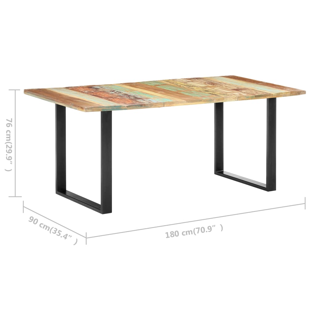 Table à manger 180x90x76 cm Bois de récupération massif