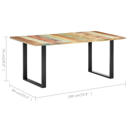 Table à manger 180x90x76 cm Bois de récupération massif