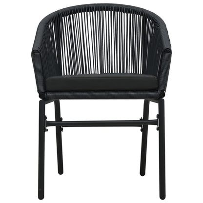 Chaises de jardin lot de 2 Noir Rotin PE