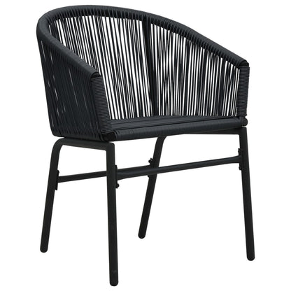 Chaises de jardin lot de 2 Noir Rotin PE