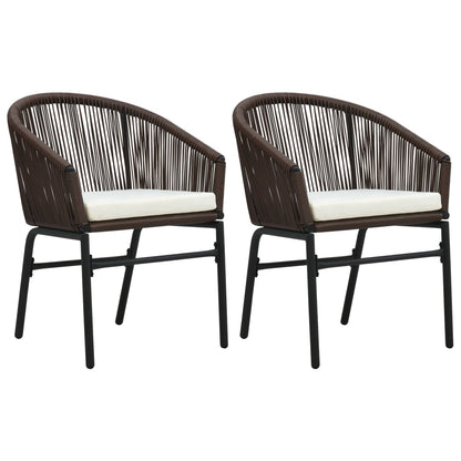 Chaises de jardin lot de 2 Marron Rotin PE