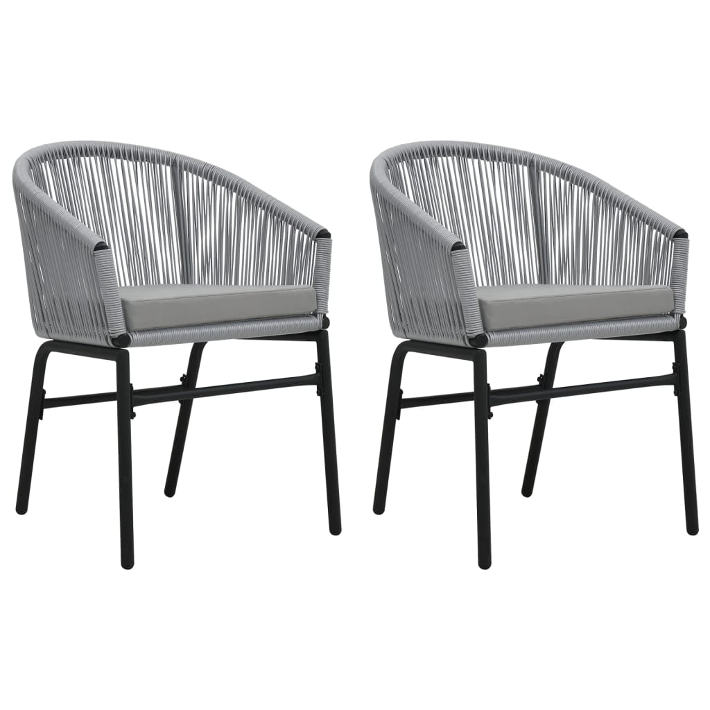 Chaises de jardin lot de 2 Anthracite Rotin PE