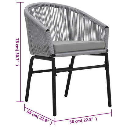 Chaises de jardin lot de 2 Anthracite Rotin PE