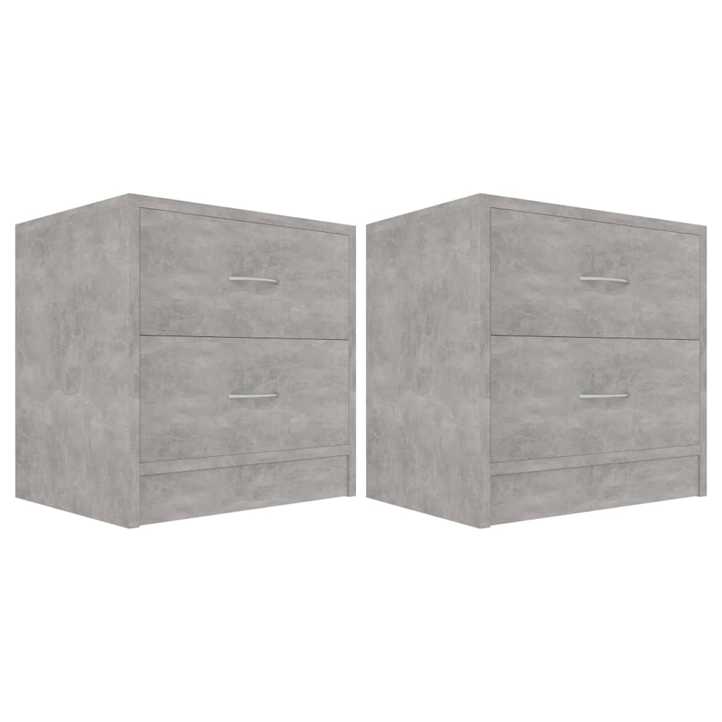 Tables de chevet 2 pcs Gris béton 40x30x40 cm Bois d'ingénierie