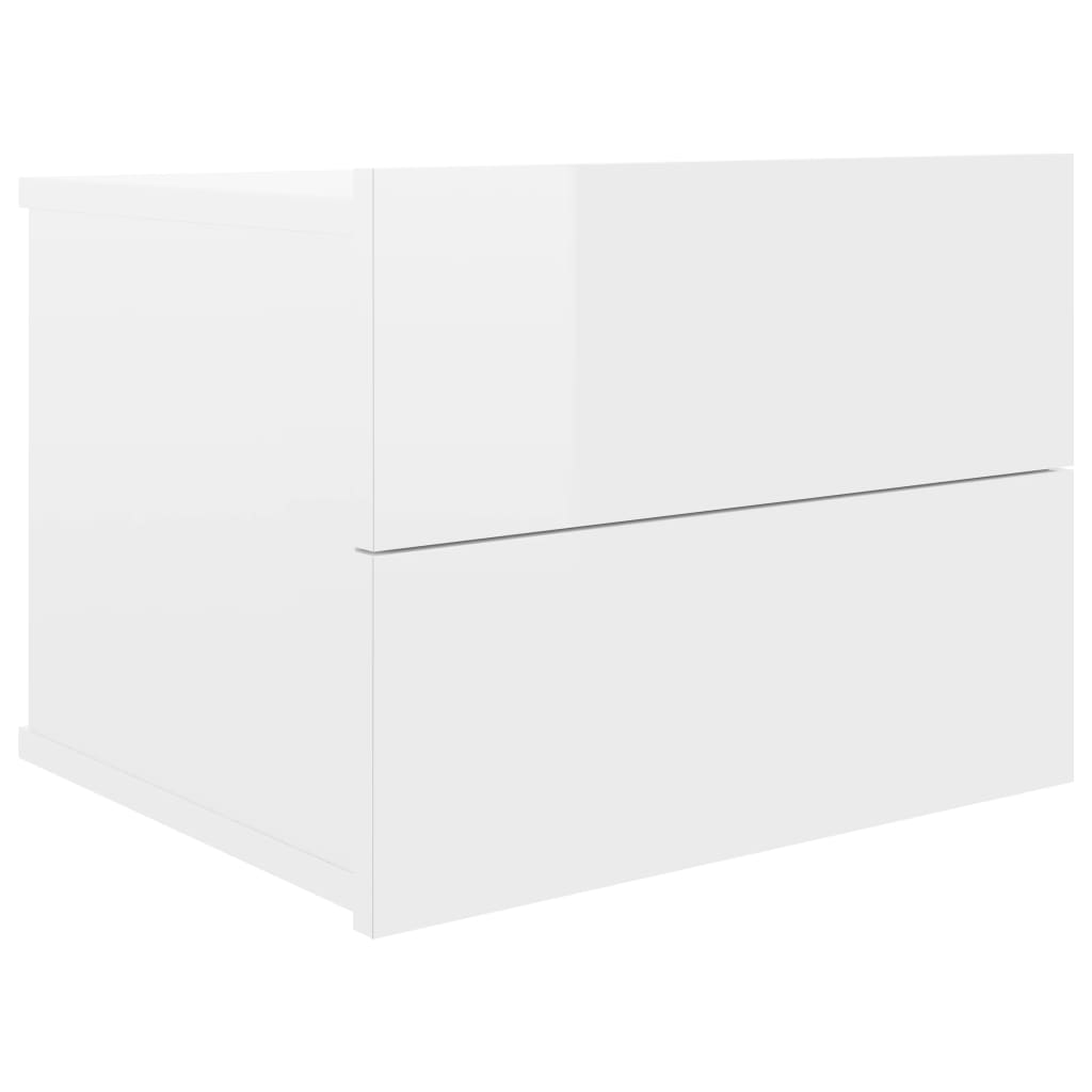 Tables de chevet 2pcs Blanc brillant 40x30x30cm Bois ingénierie