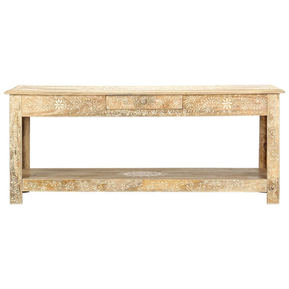 Table basse peinte à main 110x50x45 cm Bois de manguier massif