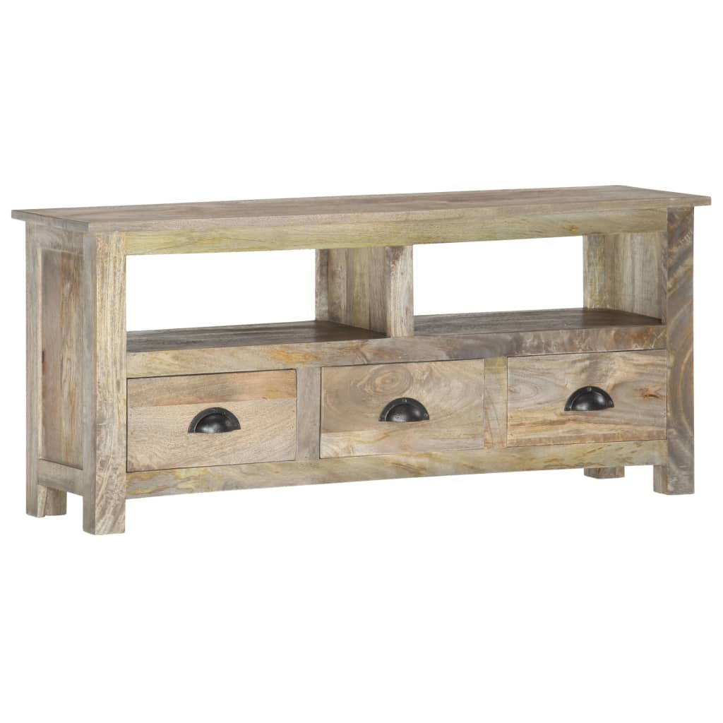 Meuble TV 110x30x50 cm Bois massif de manguier