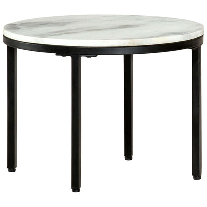 Table basse Blanc et noir Ø50 cm Marbre solide véritable