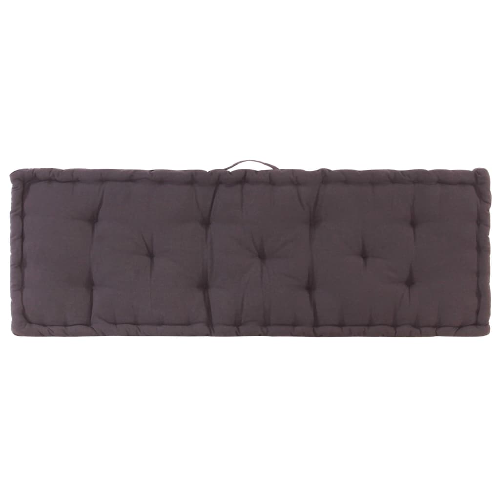 Coussin de plancher de palette Coton 120x40x7 cm Anthracite