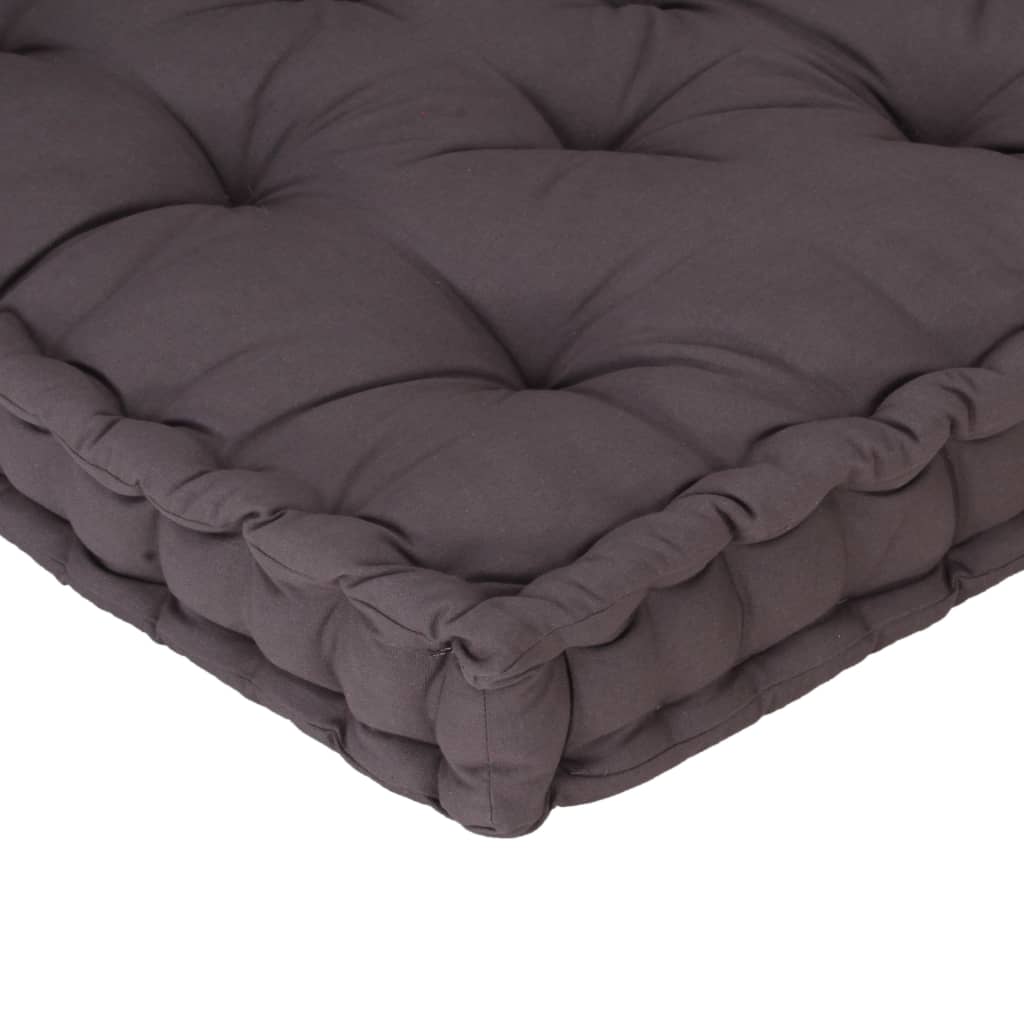 Coussin de plancher de palette Coton 120x40x7 cm Anthracite