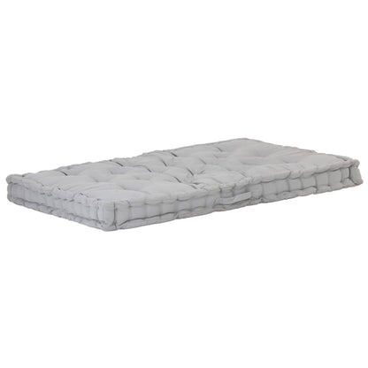 Coussin de plancher de palette Coton 120x80x10 cm Gris