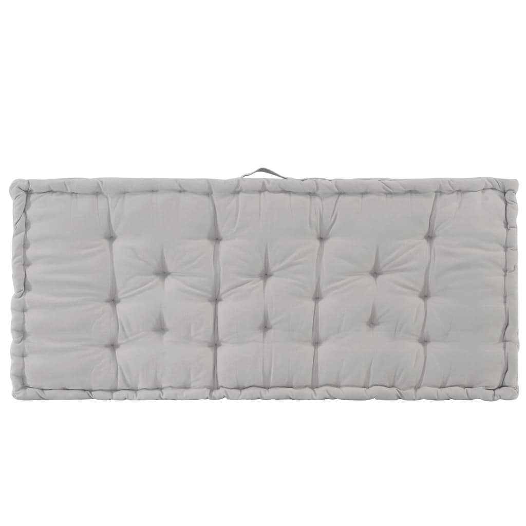 Coussin de plancher de palette Coton 120x80x10 cm Gris