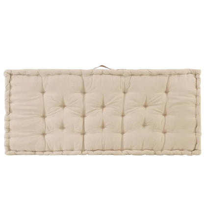 Coussin de plancher de palette Coton 120x80x10 cm Beige