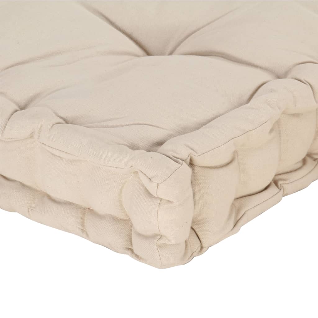 Coussin de plancher de palette Coton 120x80x10 cm Beige