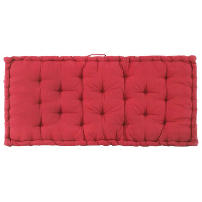 Coussin de plancher de palette Coton 120x80x10 cm Bordeaux