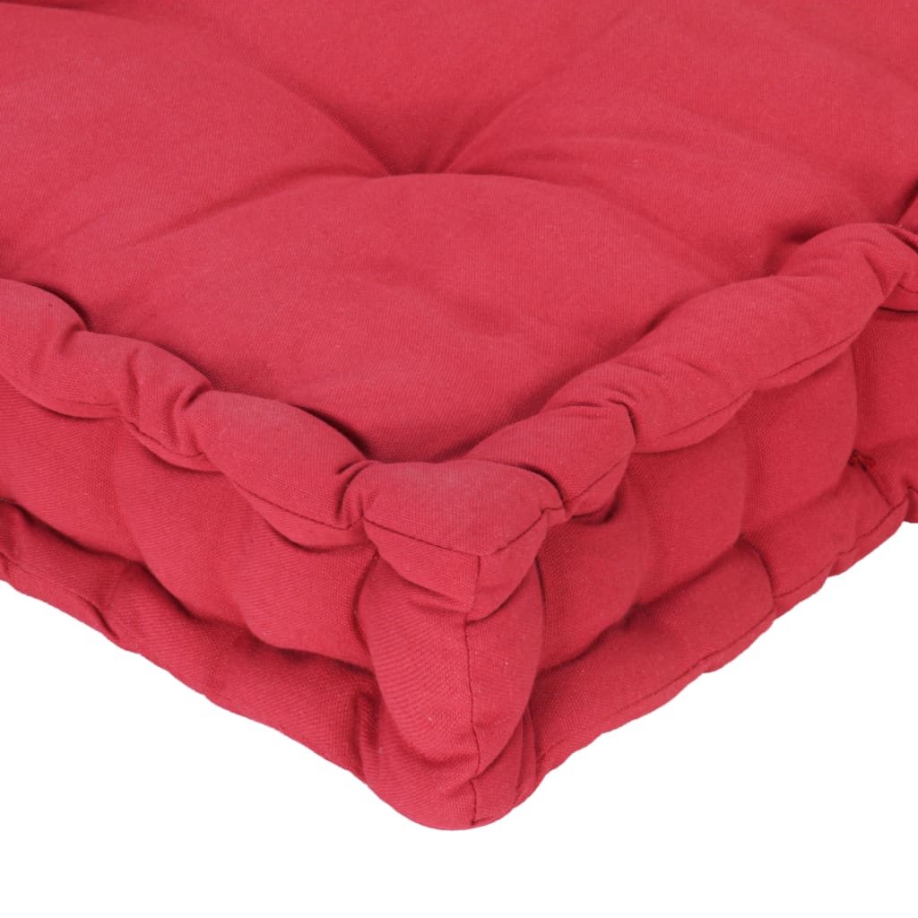 Coussin de plancher de palette Coton 120x80x10 cm Bordeaux