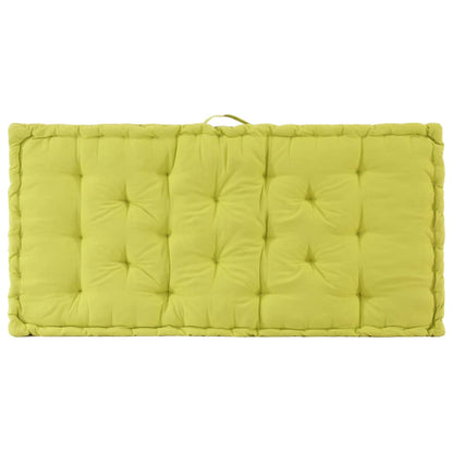 Coussin de plancher de palette Coton 120x80x10 cm Vert