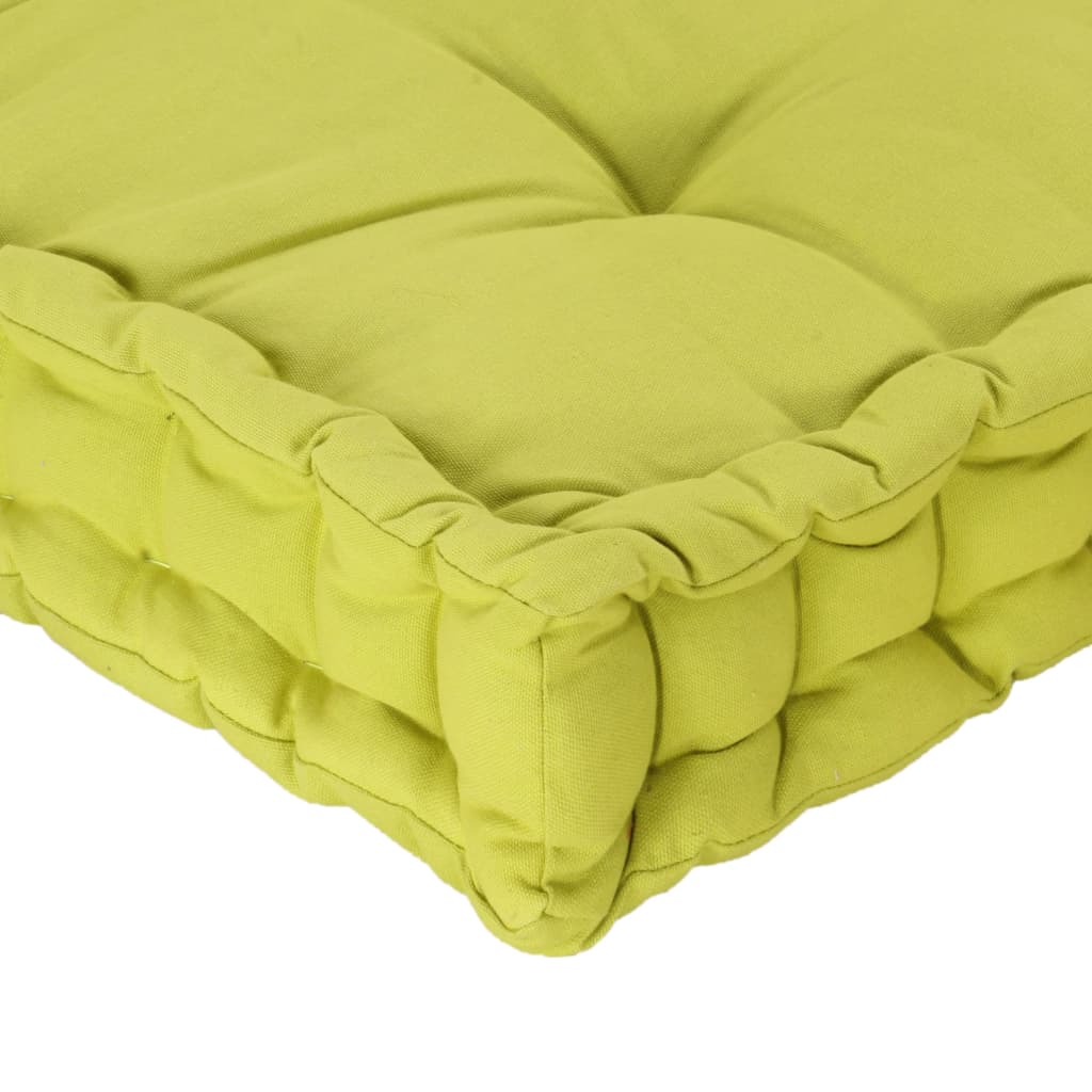 Coussin de plancher de palette Coton 120x80x10 cm Vert