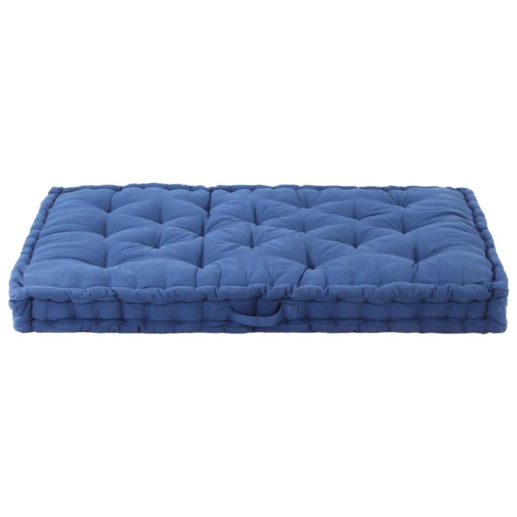 Coussin de plancher de palette Coton 120x80x10 cm Bleu clair