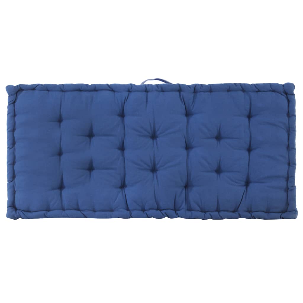 Coussin de plancher de palette Coton 120x80x10 cm Bleu clair